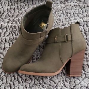 Olive green ankle boots